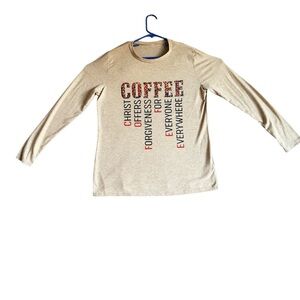 WOMENS COFFEE CHRIST OFFERS FORGIVENESS FOR EVERYONE TOP SZ LARGE